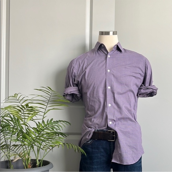 Banana Republic Men's Purple Striped Dress Shirt - Picture 2 of 8